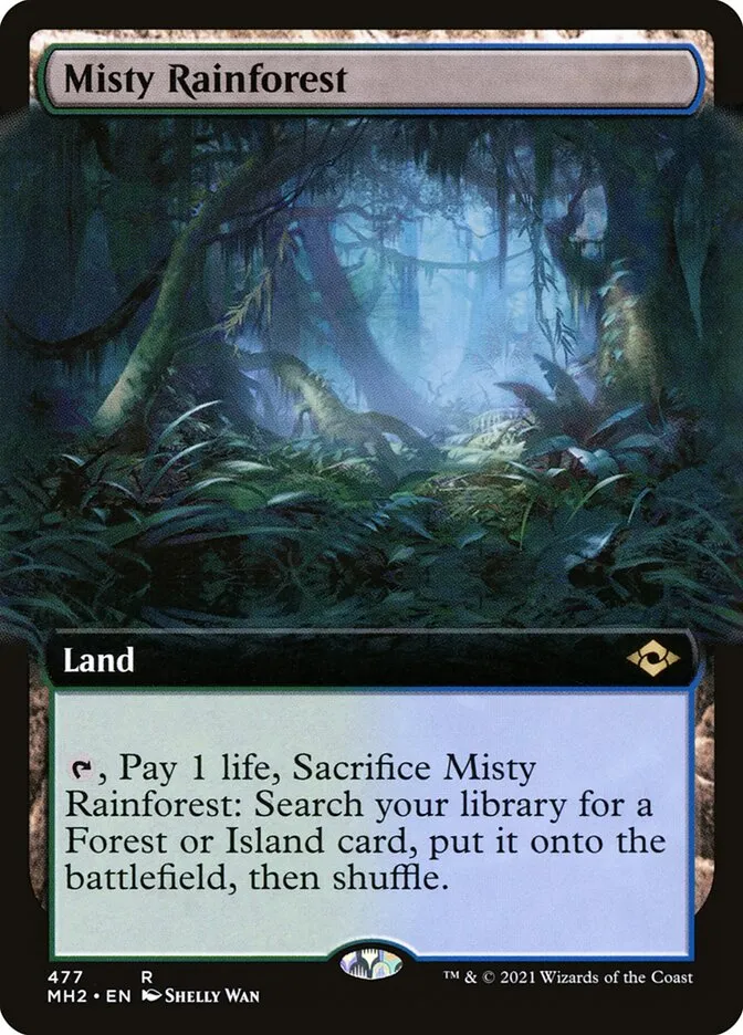 2021 Modern Horizons 2 Misty Rainforest [Extended Art] rare #477 rare card image