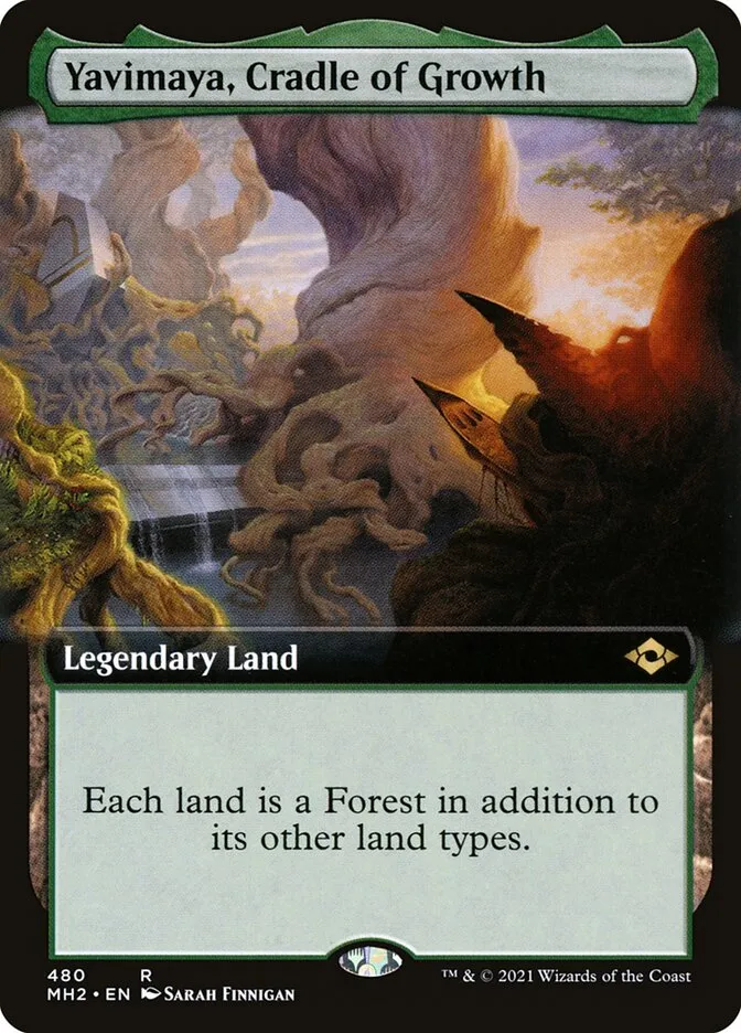 2021 Modern Horizons 2 Yavimaya, Cradle of Growth [Extended Art] rare #480 rare card image