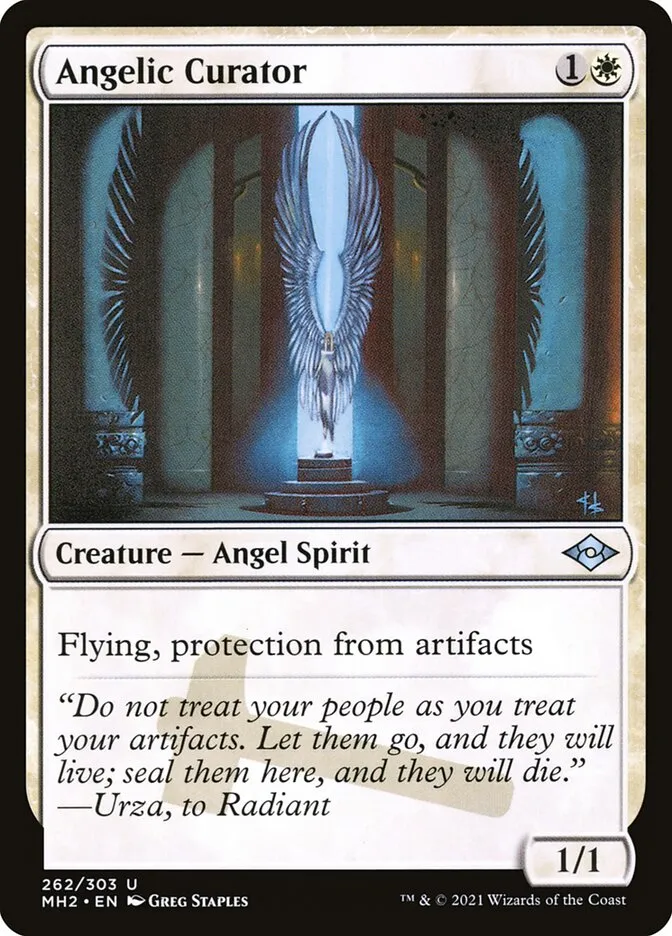 2021 Modern Horizons 2 Angelic Curator #262 uncommon card image