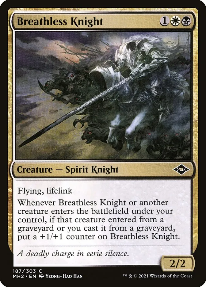 2021 Modern Horizons 2 Breathless Knight #187 common card image