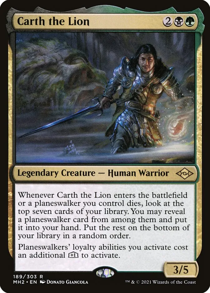 2021 Modern Horizons 2 Carth the Lion #189 rare card image