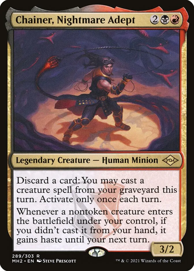 2021 Modern Horizons 2 Chainer, Nightmare Adept #289 rare card image