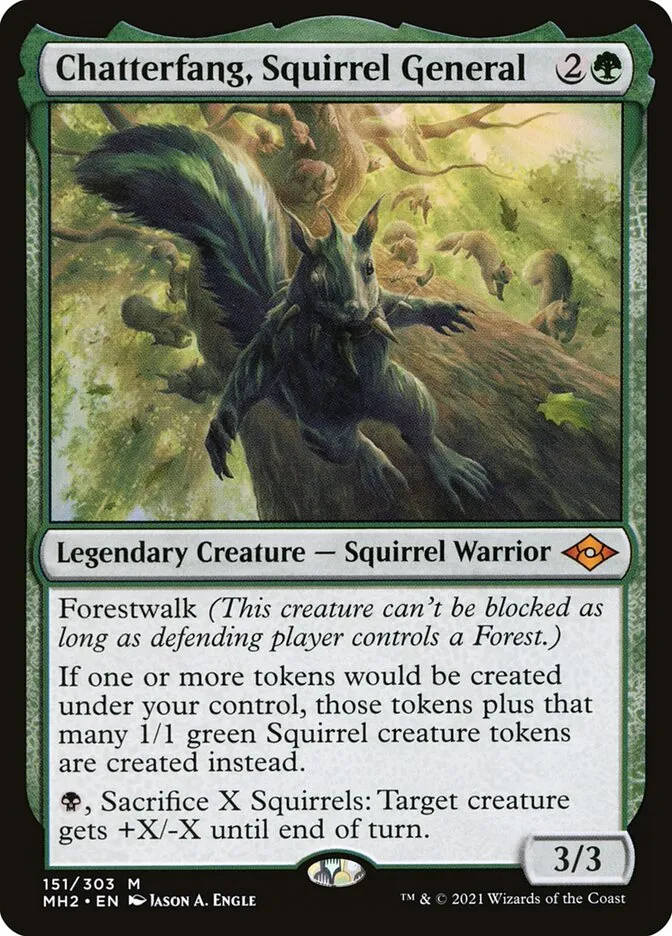 2021 Modern Horizons 2 Chatterfang, Squirrel General #151 mythic card image