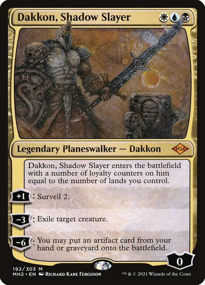 2021 Modern Horizons 2 Dakkon, Shadow Slayer #192 mythic card image