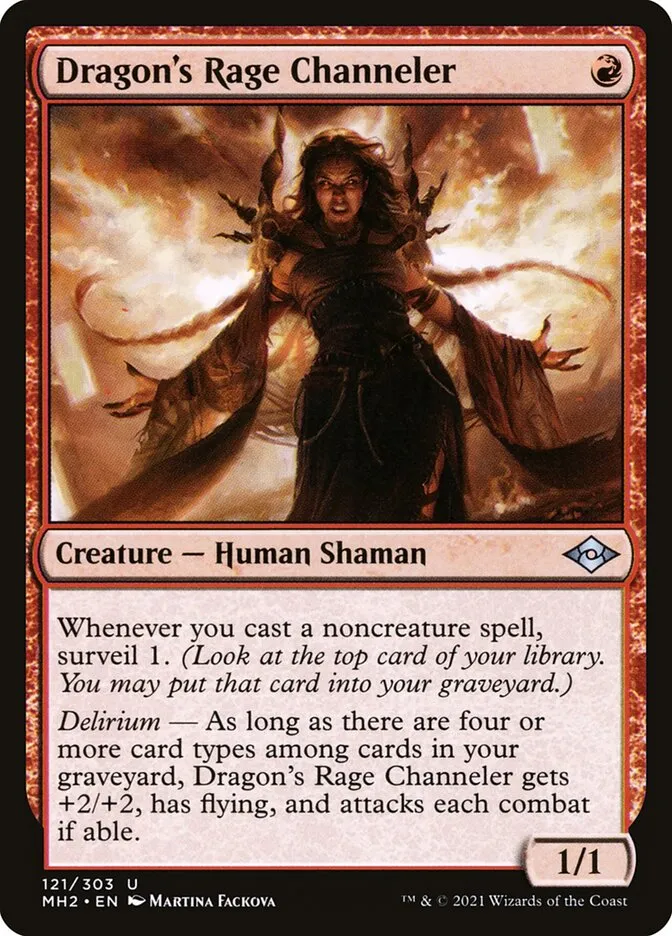 2021 Modern Horizons 2 Dragon's Rage Channeler #121 uncommon card image