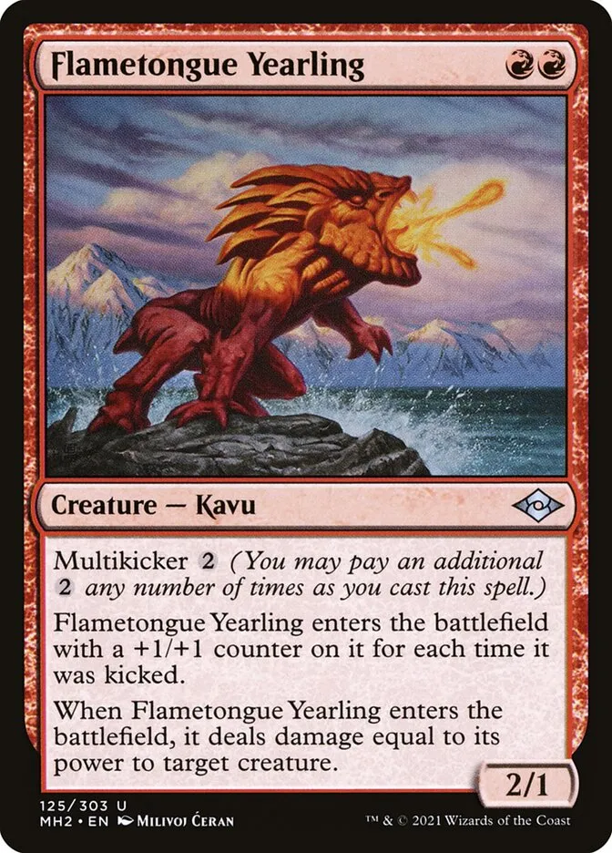 2021 Modern Horizons 2 Flametongue Yearling #125 uncommon card image