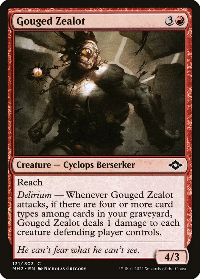 2021 Modern Horizons 2 Gouged Zealot #131 common card image