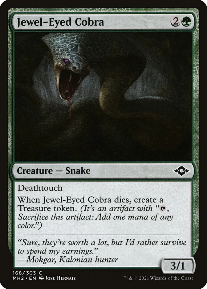 2021 Modern Horizons 2 Jewel-Eyed Cobra #168 common card image