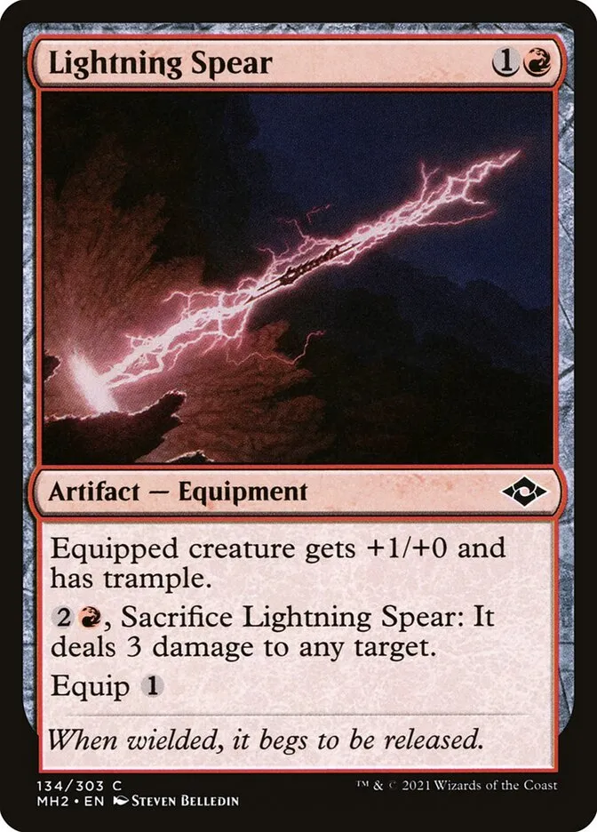 2021 Modern Horizons 2 Lightning Spear common #134 common card image