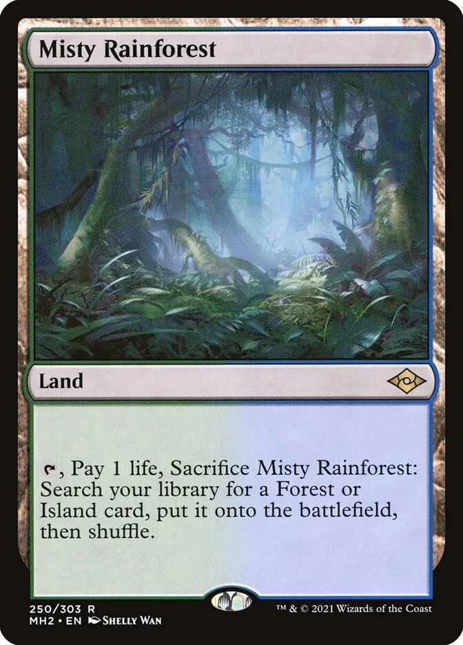 2021 Modern Horizons 2 Misty Rainforest [Prerelease] rare #250 rare card image