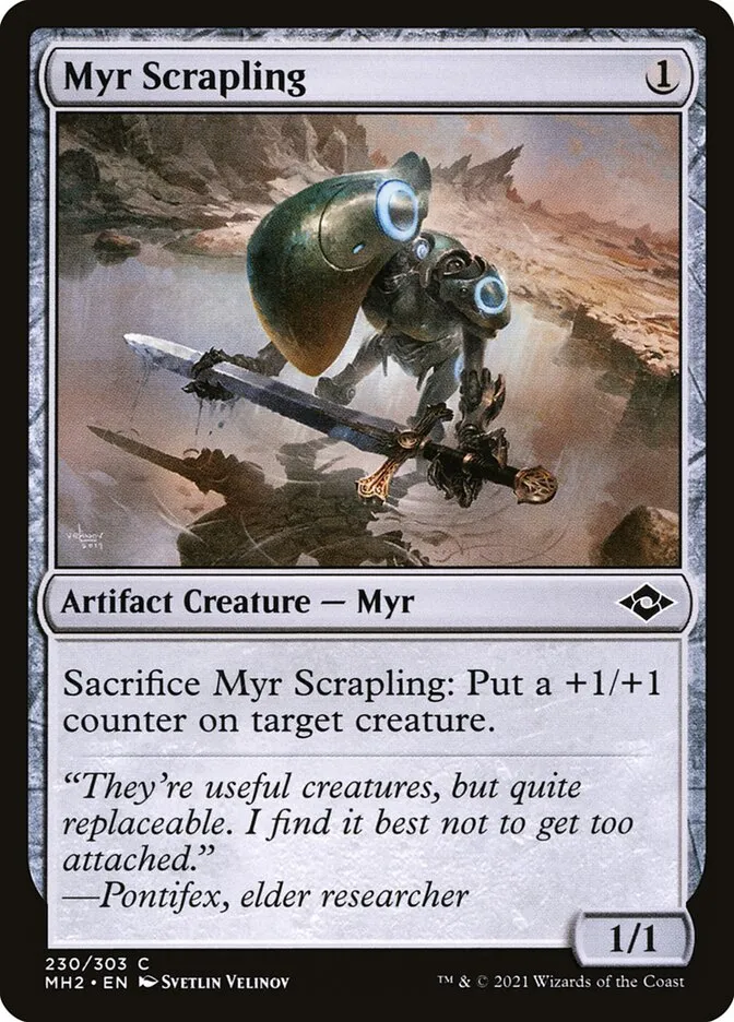 2021 Modern Horizons 2 Myr Scrapling #230 common card image