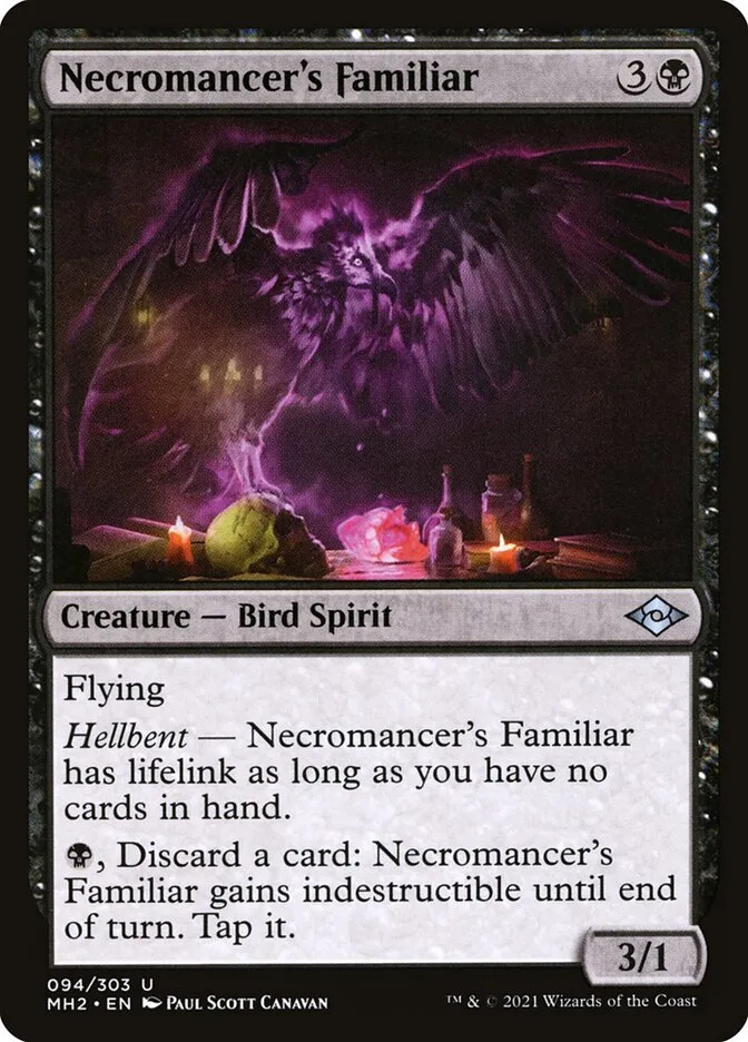 2021 Modern Horizons 2 Necromancer's Familiar #94 uncommon card image