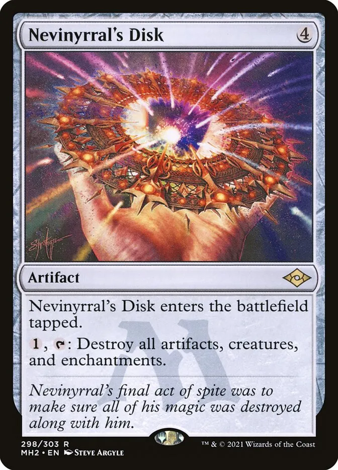 2021 Modern Horizons 2 Nevinyrral's Disk #298 rare card image