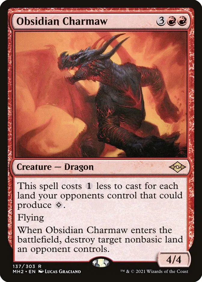 2021 Modern Horizons 2 Obsidian Charmaw [Prerelease] rare #137 rare card image