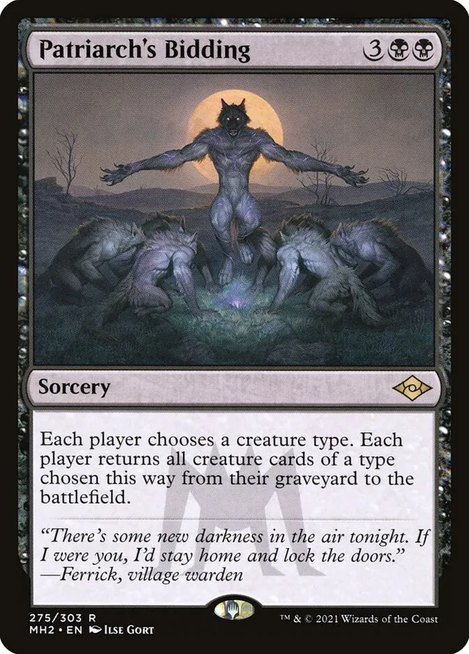 2021 Modern Horizons 2 Patriarch's Bidding #275 rare card image