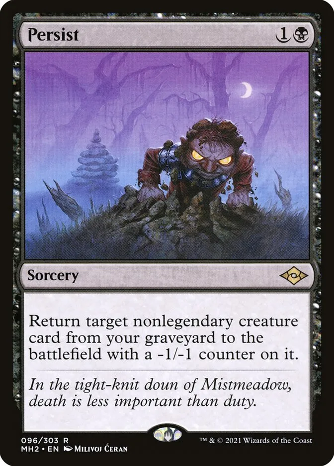 2021 Modern Horizons 2 Persist [Prerelease] rare #96 rare card image