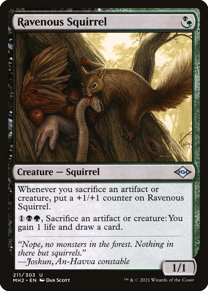 2021 Modern Horizons 2 Ravenous Squirrel #211 uncommon card image