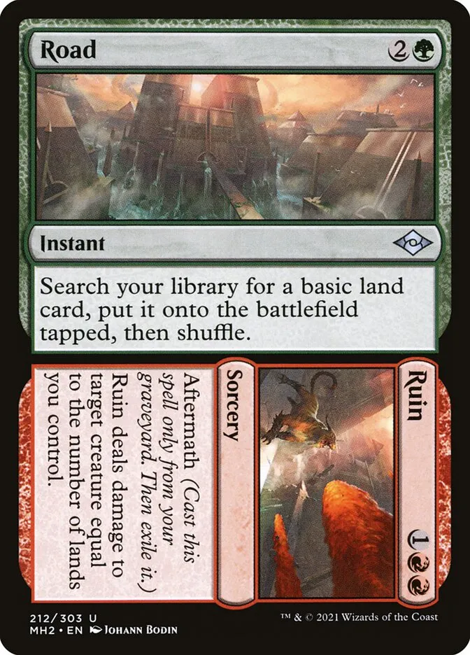 2021 Modern Horizons 2 Road // Ruin #212 uncommon card image