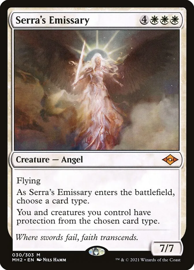 2021 Modern Horizons 2 Serra's Emissary mythic #30 mythic card image