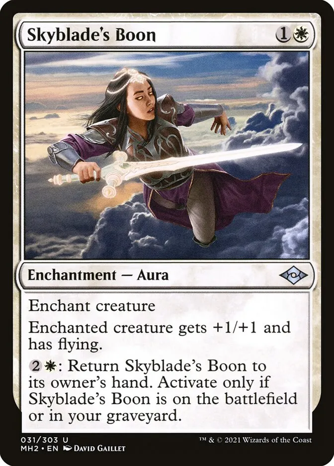 2021 Modern Horizons 2 Skyblade's Boon uncommon #31 uncommon card image