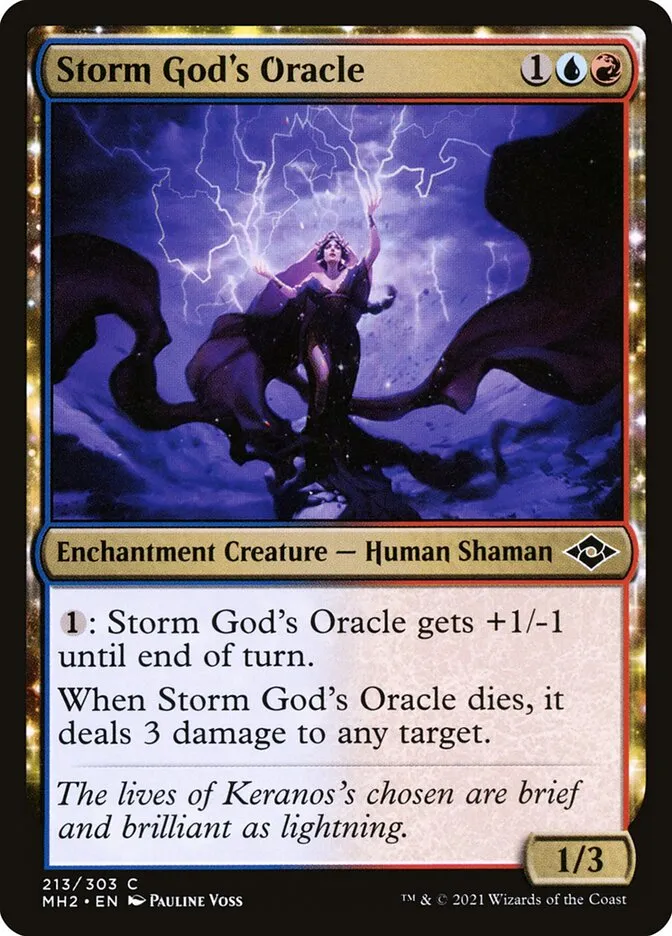 2021 Modern Horizons 2 Storm God's Oracle #213 common card image