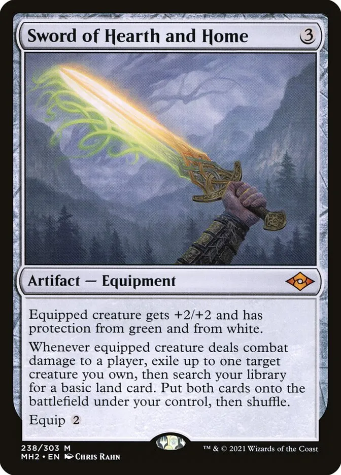 2021 Modern Horizons 2 Sword of Hearth and Home #238 mythic card image