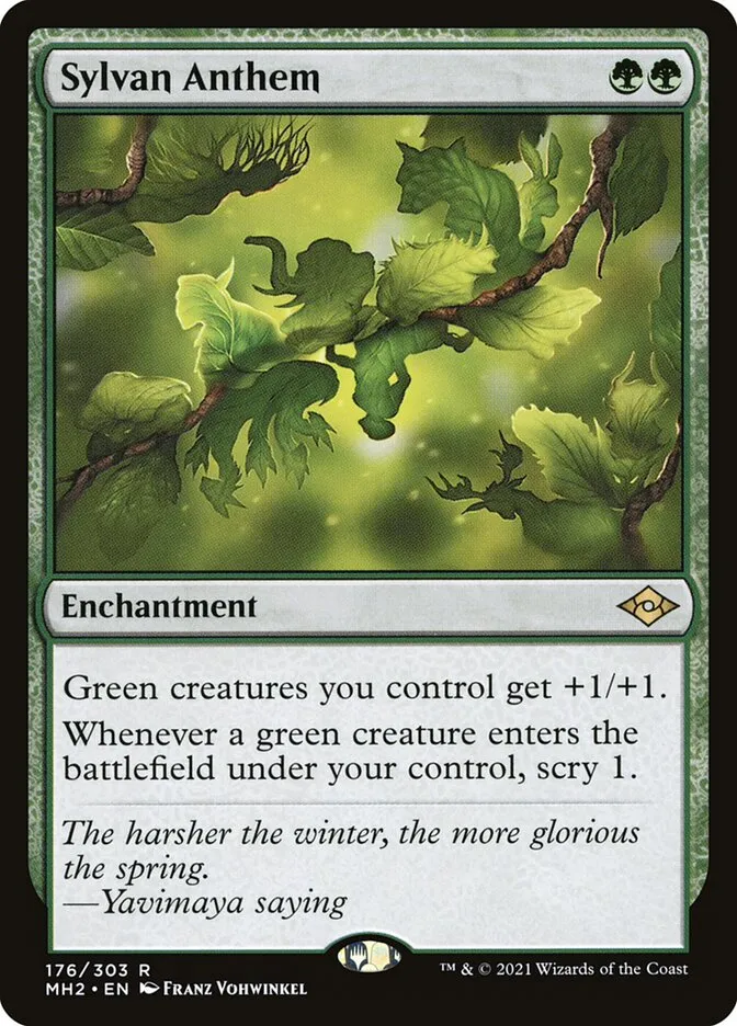 2021 Modern Horizons 2 Sylvan Anthem #176 rare card image