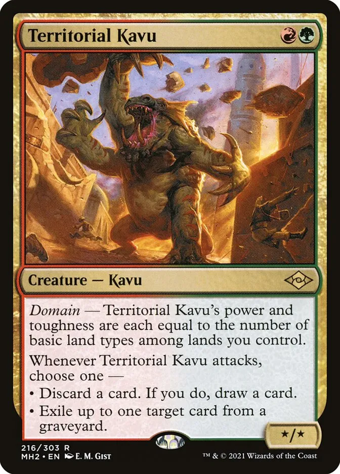 2021 Modern Horizons 2 Territorial Kavu #216 rare card image