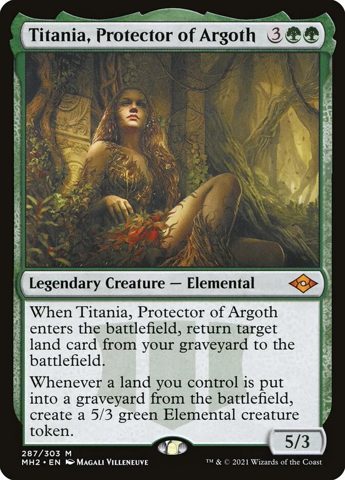 2021 Modern Horizons 2 Titania, Protector of Argoth #287 mythic card image
