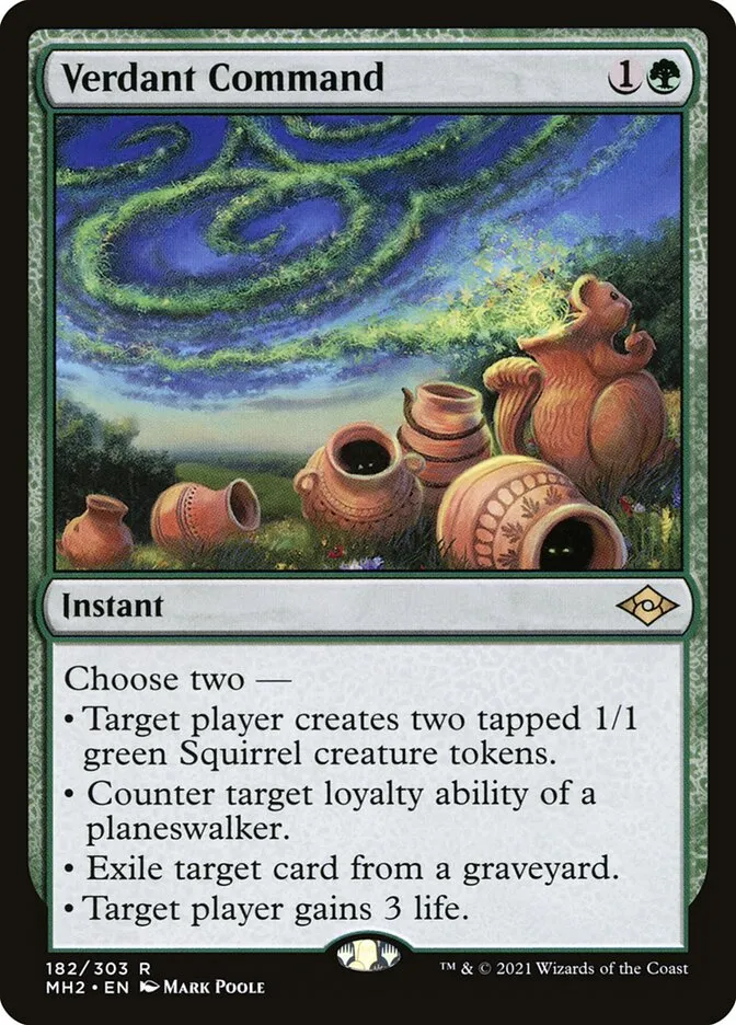 2021 Modern Horizons 2 Verdant Command #182 rare card image