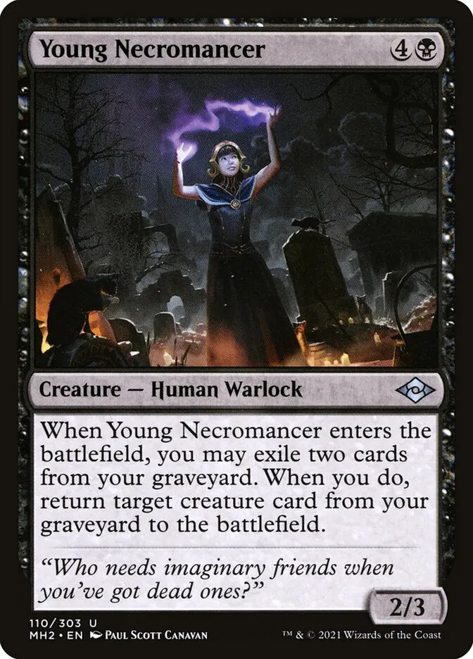 2021 Modern Horizons 2 Young Necromancer #110 uncommon card image