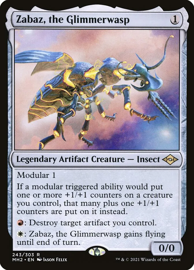 2021 Modern Horizons 2 Zabaz, the Glimmerwasp #243 rare card image