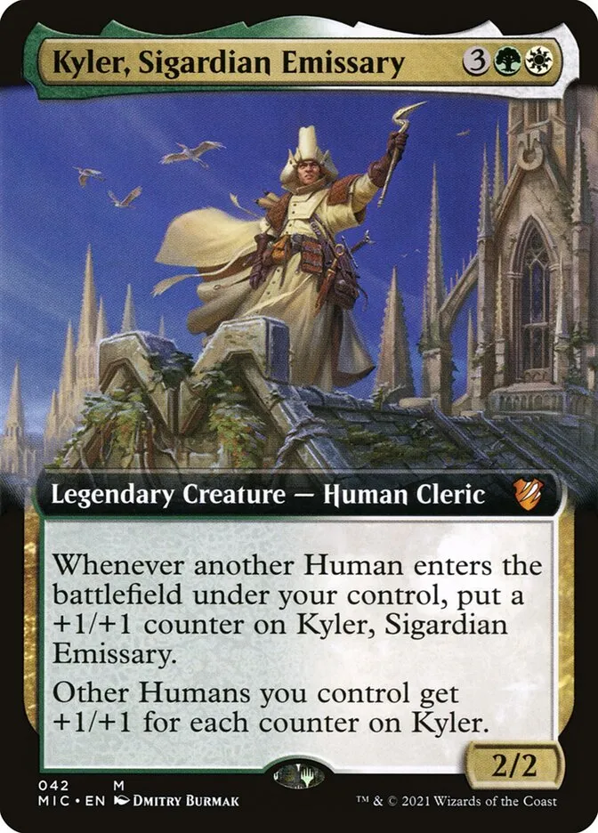 2021 Midnight Hunt Commander Kyler, Sigardian Emissary mythic #42 mythic card image