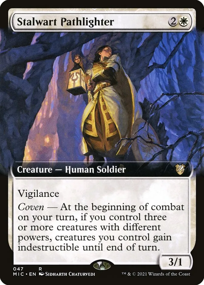 2021 Midnight Hunt Commander Stalwart Pathlighter rare #47 rare card image