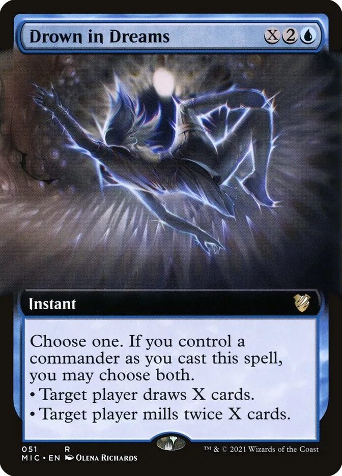 2021 Midnight Hunt Commander Drown in Dreams rare #51 rare card image