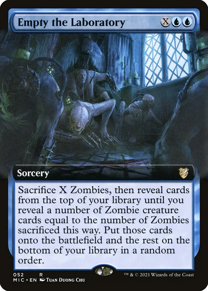 2021 Midnight Hunt Commander Empty the Laboratory rare #52 rare card image
