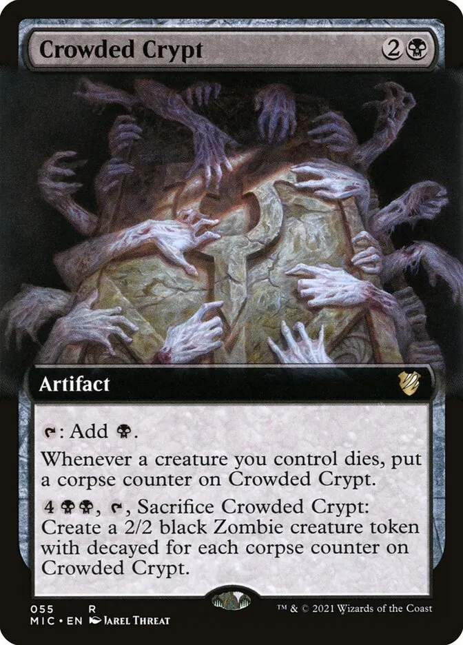 2021 Midnight Hunt Commander Crowded Crypt rare #55 rare card image