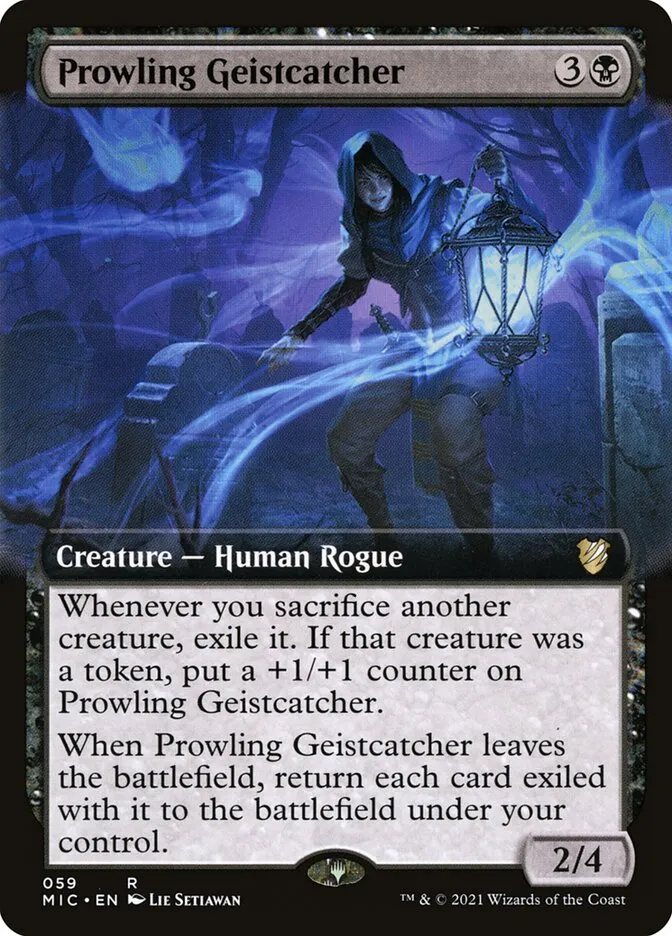 2021 Midnight Hunt Commander Prowling Geistcatcher rare #59 rare card image