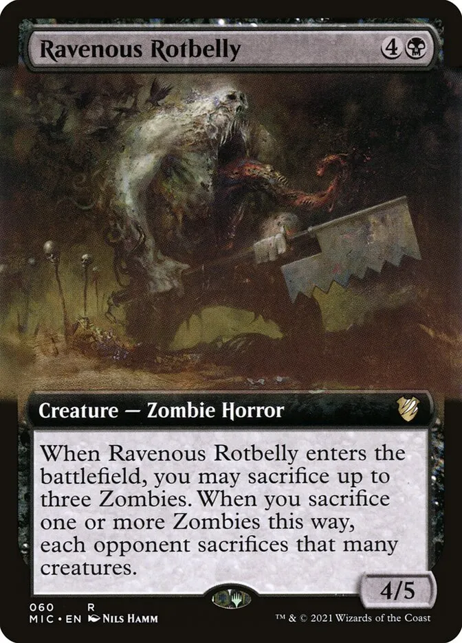2021 Midnight Hunt Commander Ravenous Rotbelly rare #60 rare card image