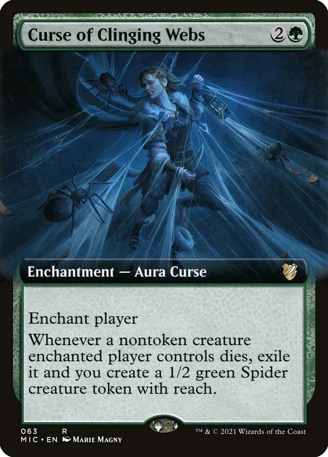 2021 Midnight Hunt Commander Curse of Clinging Webs rare #63 rare card image