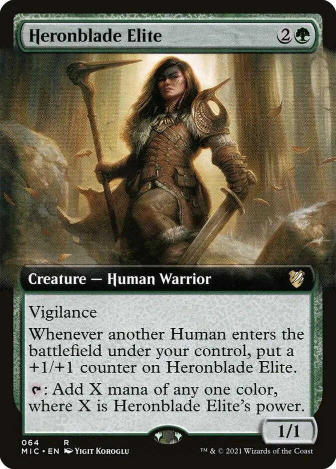 2021 Midnight Hunt Commander Heronblade Elite rare #64 rare card image