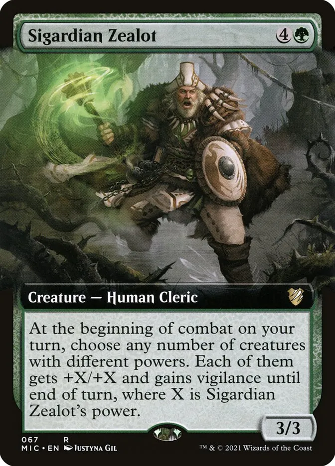 2021 Midnight Hunt Commander Sigardian Zealot rare #67 rare card image