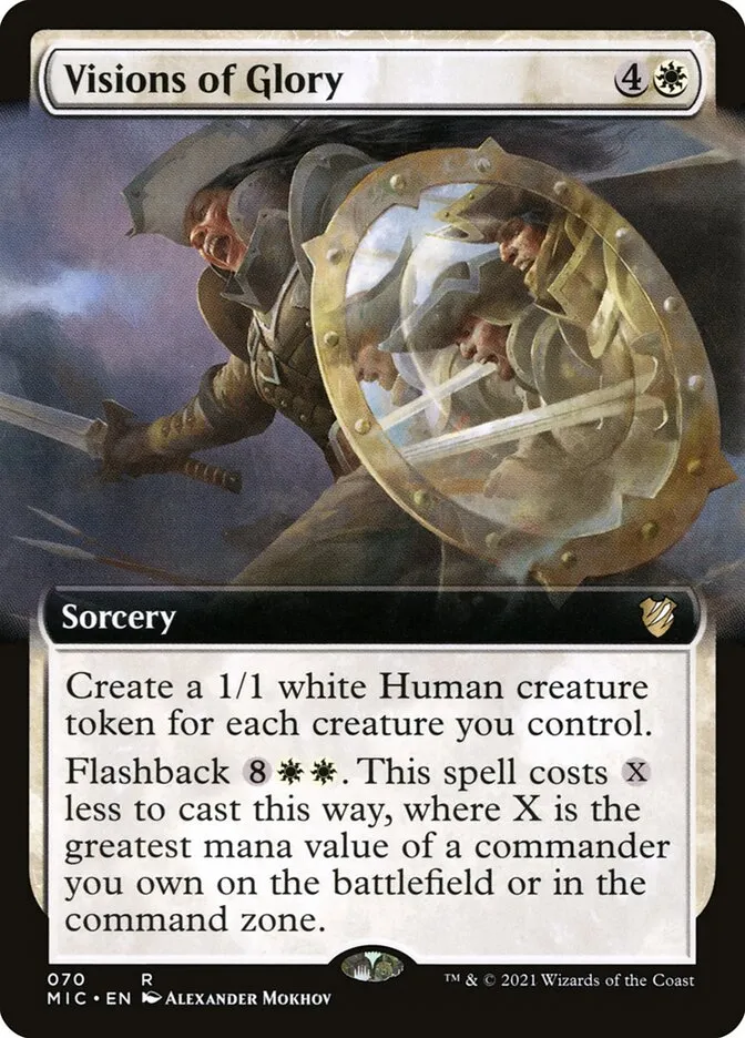 2021 Midnight Hunt Commander Visions of Glory rare #70 rare card image