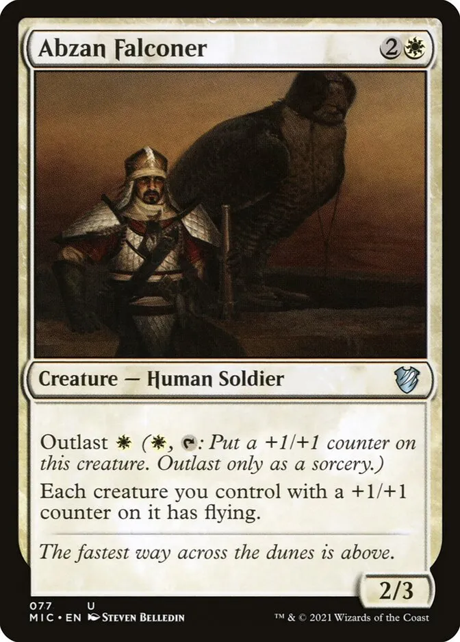 2021 Midnight Hunt Commander Abzan Falconer uncommon #77 uncommon card image