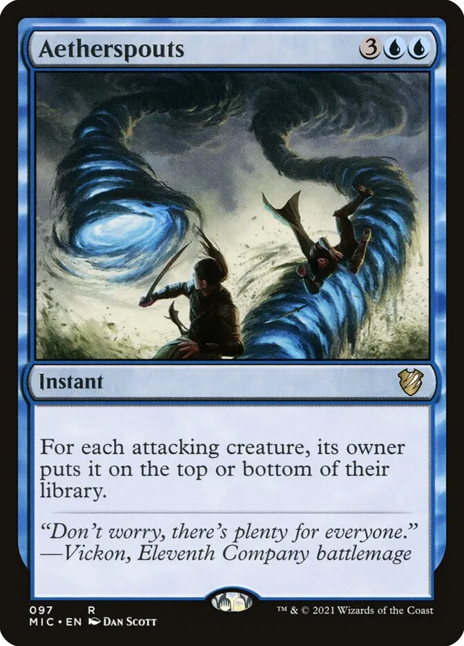2021 Midnight Hunt Commander Aetherspouts rare #97 rare card image