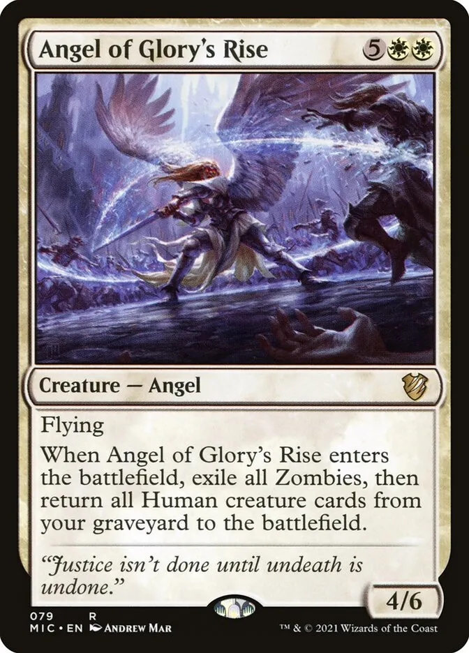 2021 Midnight Hunt Commander Angel of Glory's Rise rare #79 rare card image