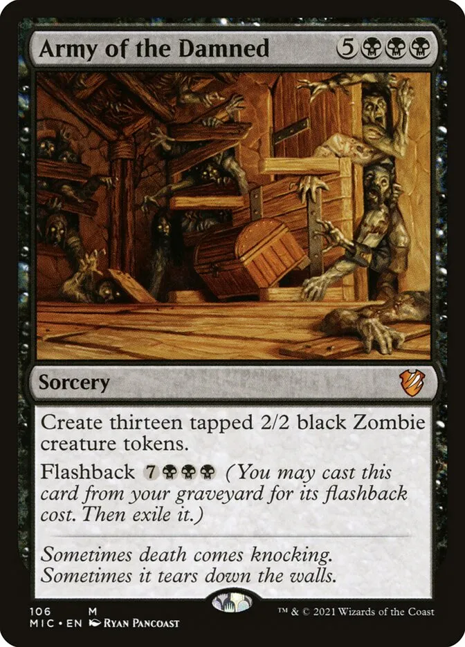 2021 Midnight Hunt Commander Army of the Damned mythic #106 mythic card image