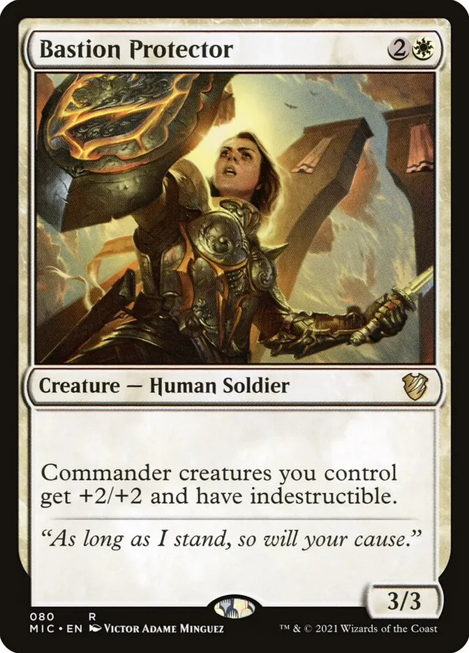 2021 Midnight Hunt Commander Bastion Protector rare #80 rare card image