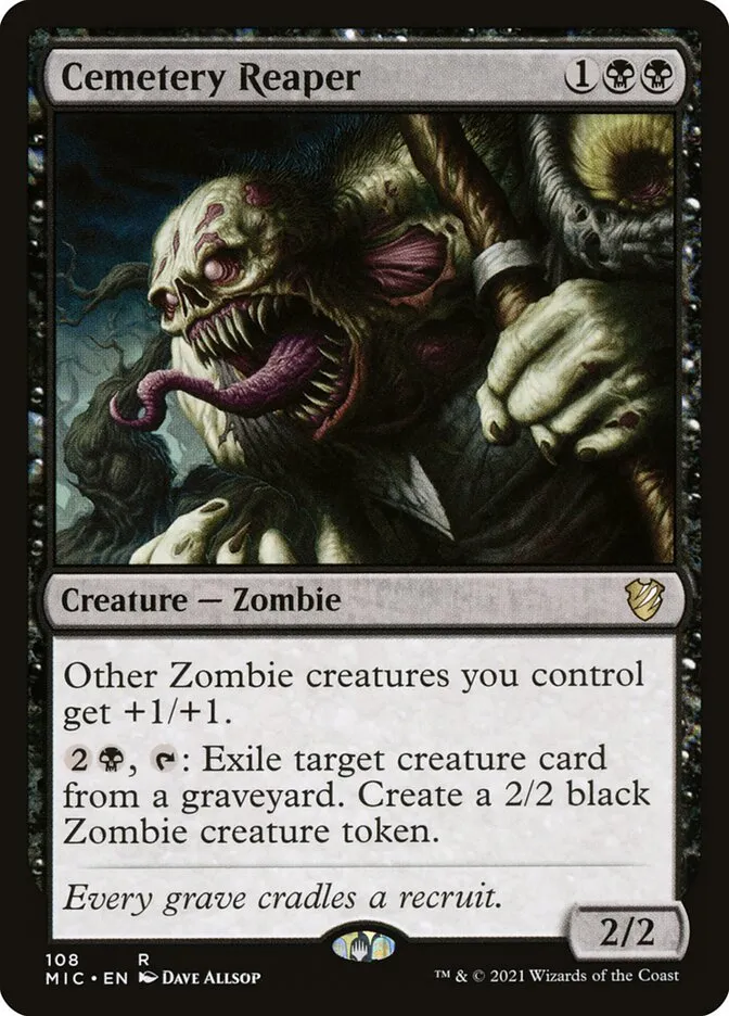 2021 Midnight Hunt Commander Cemetery Reaper #108 rare card image