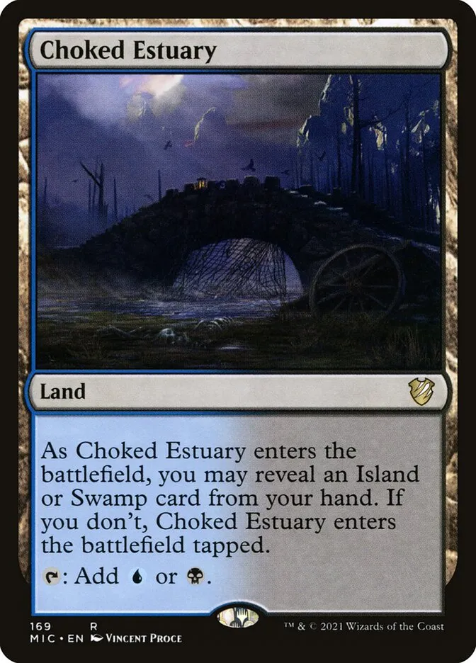 2021 Midnight Hunt Commander Choked Estuary #169 rare card image